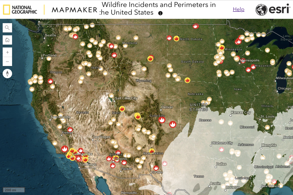 Mapmaker: Current United States Wildfires And Perimeters | Map Of Wildfires In Usa