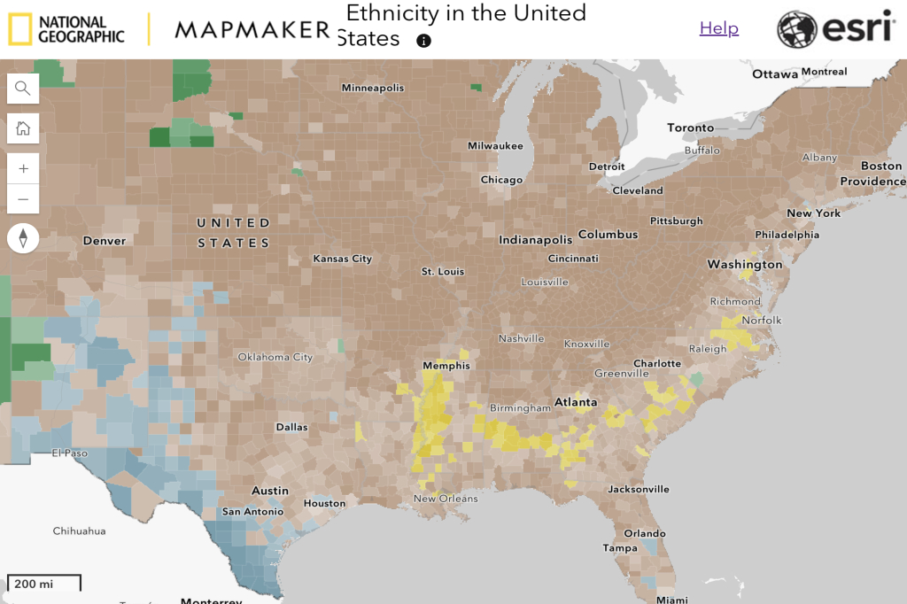 Mapmaker: United States Demographics—Ethnicity | Printable Ethnic Region Map Of Usa