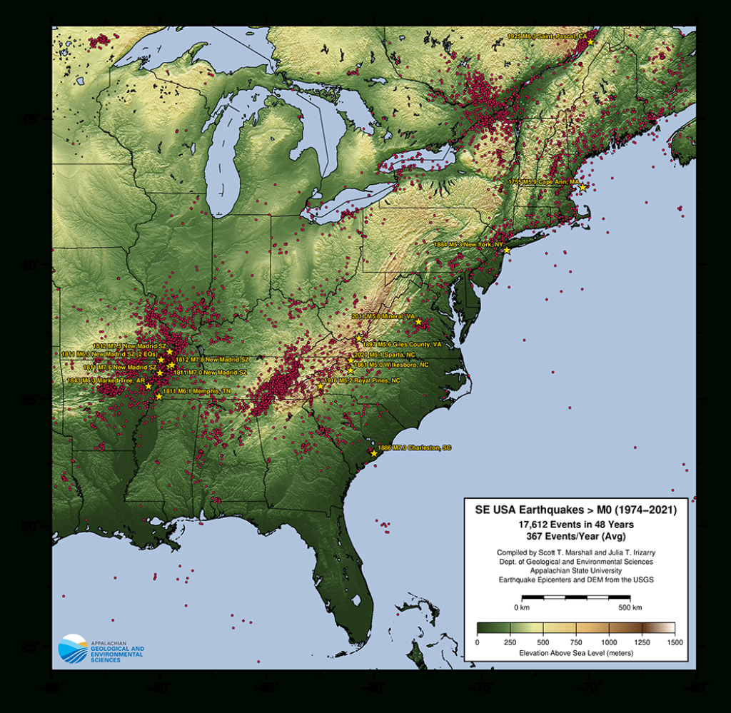 Maps And Geo-Visualizations | Scott Marshall | Department Of | Map of Fault Lines in USA