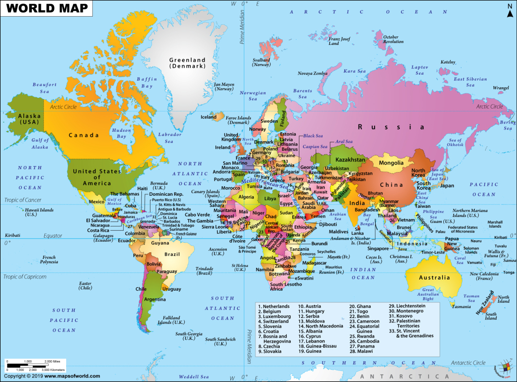Maps: Usa, Continents, World, Populations | English 4 Me 2 | Map of the World in USA