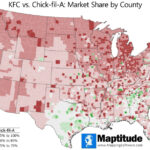 Maptitude Map: Brand Market Share: Kfc Vs Chick Fil A | Map Of Chick Fil A In The USA