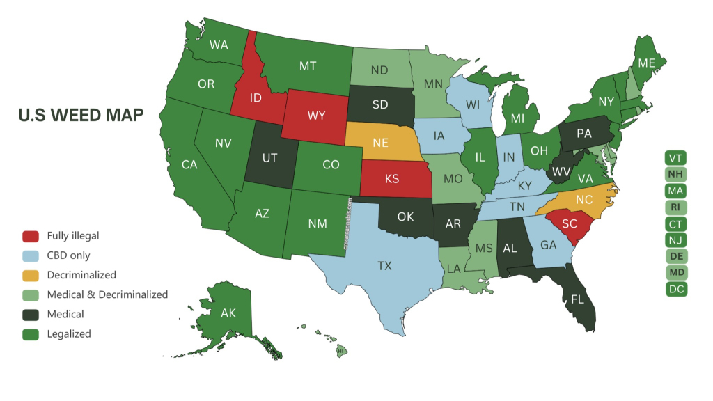 Marijuana Lawsstate For 2025. Where Is Marijuana Legal? | Map of USA Where Weed Is Legal