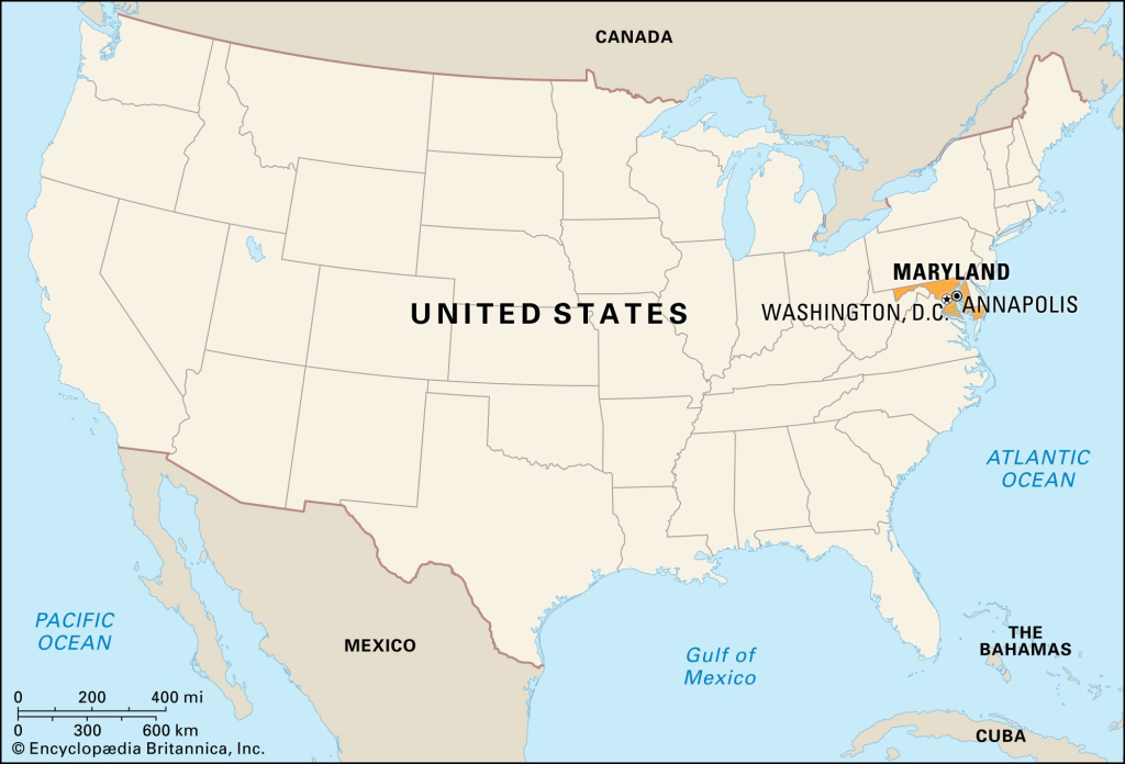 Maryland | History, Flag, Map, Capital, Population, &amp;amp; Facts | Map of Maryland State USA