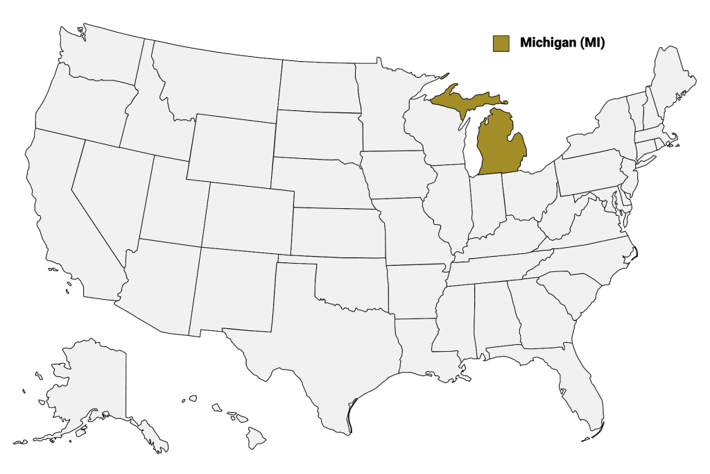 Michigan Counties Map | Mappr | Michigan on the Map of USA