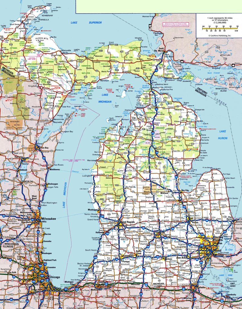 Michigan Road Map - Ontheworldmap | Road Map of Michigan USA