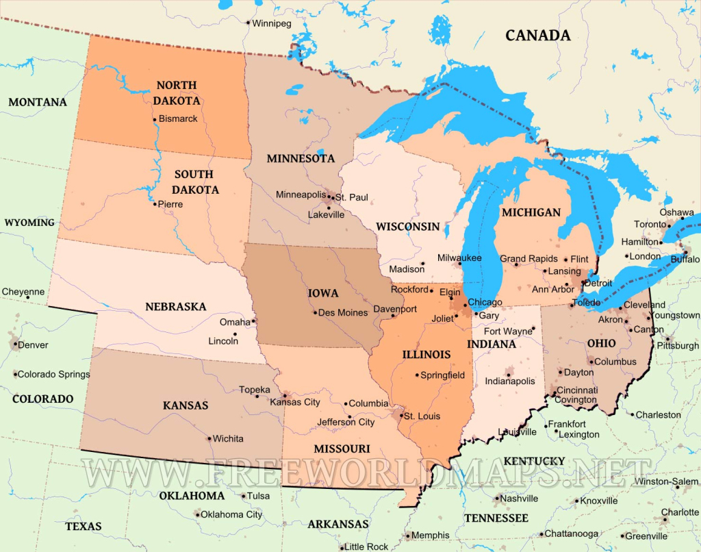 Midwest Maps | Map of Mid West USA