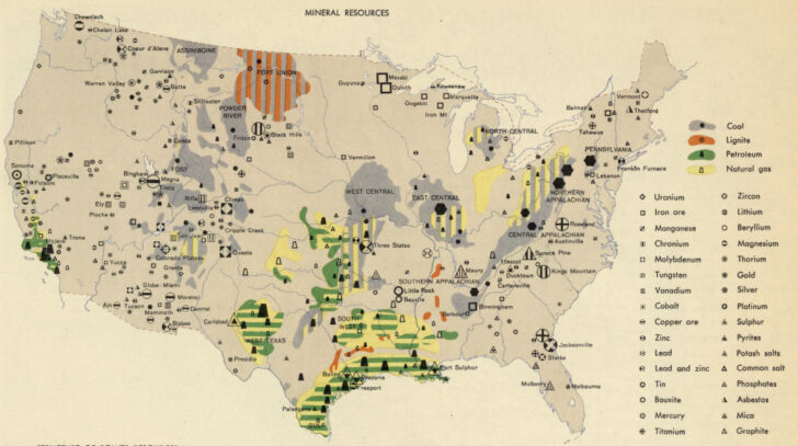 Natural Resources of USA Map