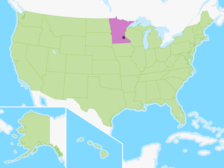 Minnesota on Map of USA