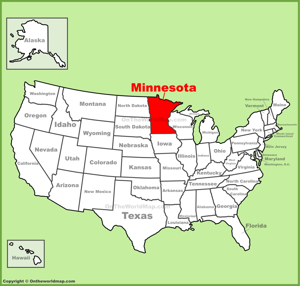 Minnesota Location On The U.s. Map - Ontheworldmap | Minnesota On Map Of Usa