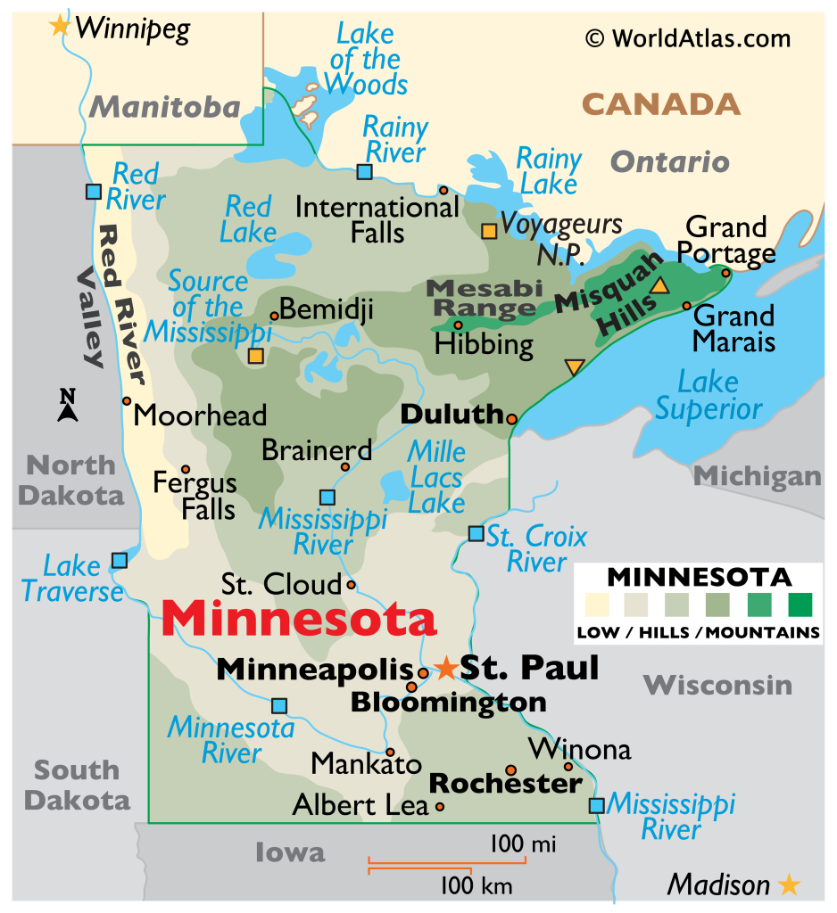 Minnesota Maps &amp;amp; Facts - World Atlas | Minneapolis on Map of USA