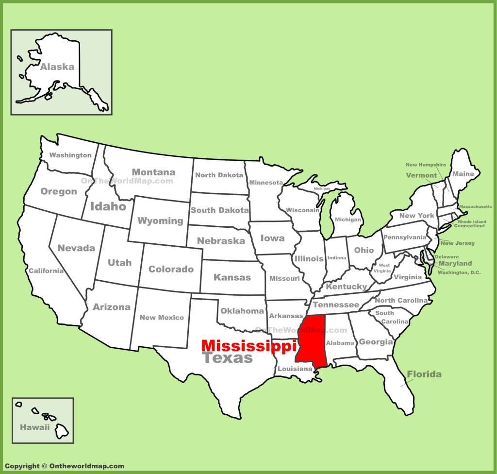 Mississippi Location On The U.s. Map - Ontheworldmap | Mississippi on Map of USA