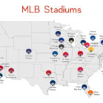 Mlb Stadien Map Druck Major League Baseball Stadien Us Karte | Map Of Mlb Stadiums In Usa