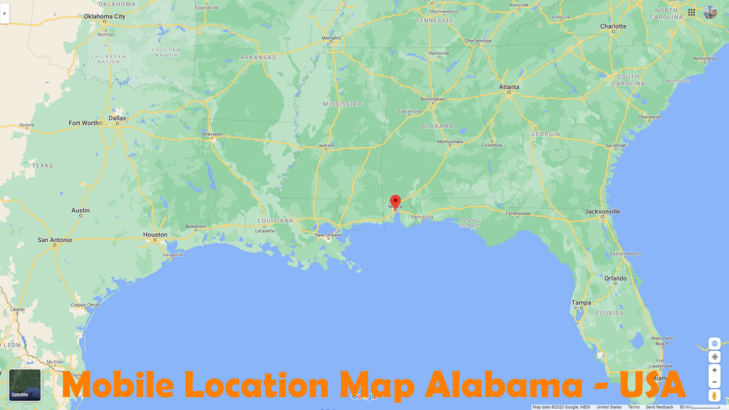 Mobile, Alabama Map | Map Of Mobile Alabama Usa