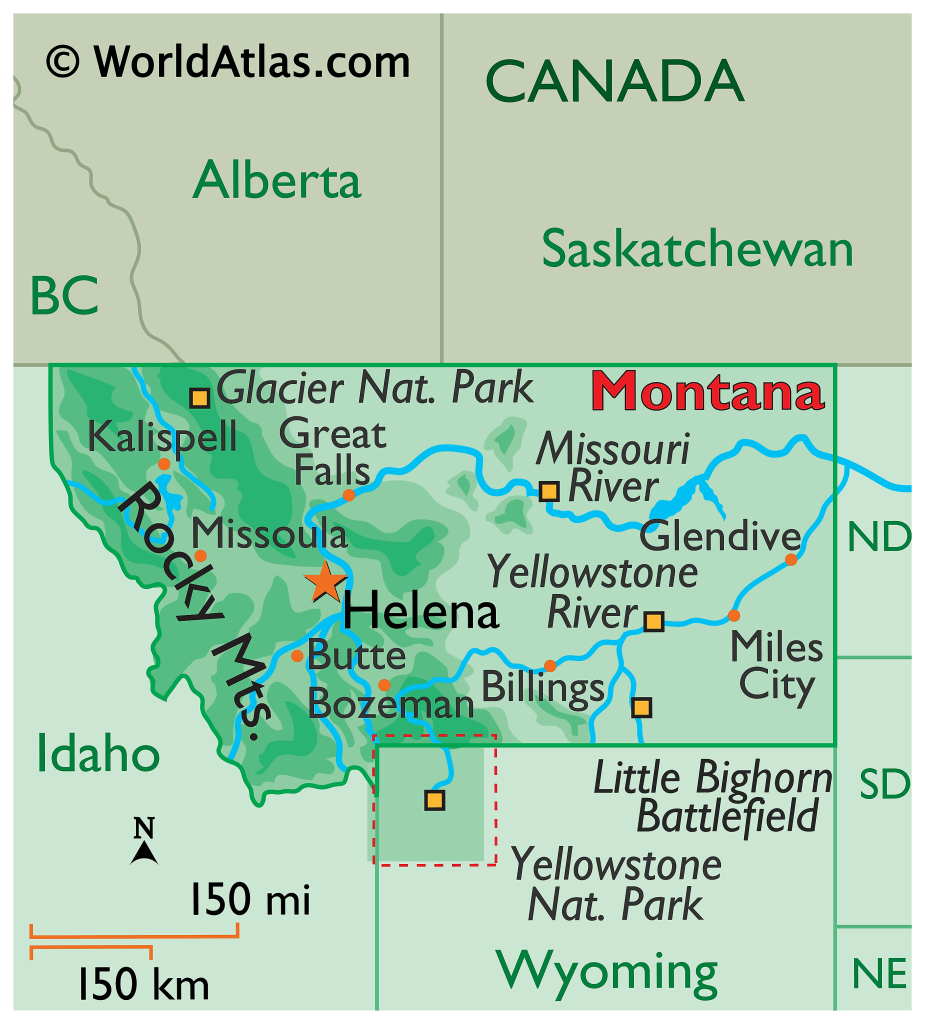 Montana Maps &amp;amp; Facts - World Atlas | Montana On Map Of Usa