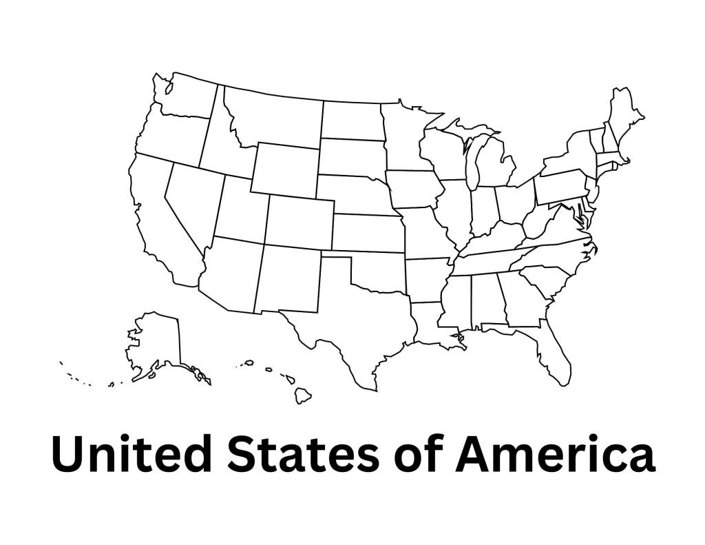 Montessori Usa Map - Etsy | Printable 3x5 Map of USA