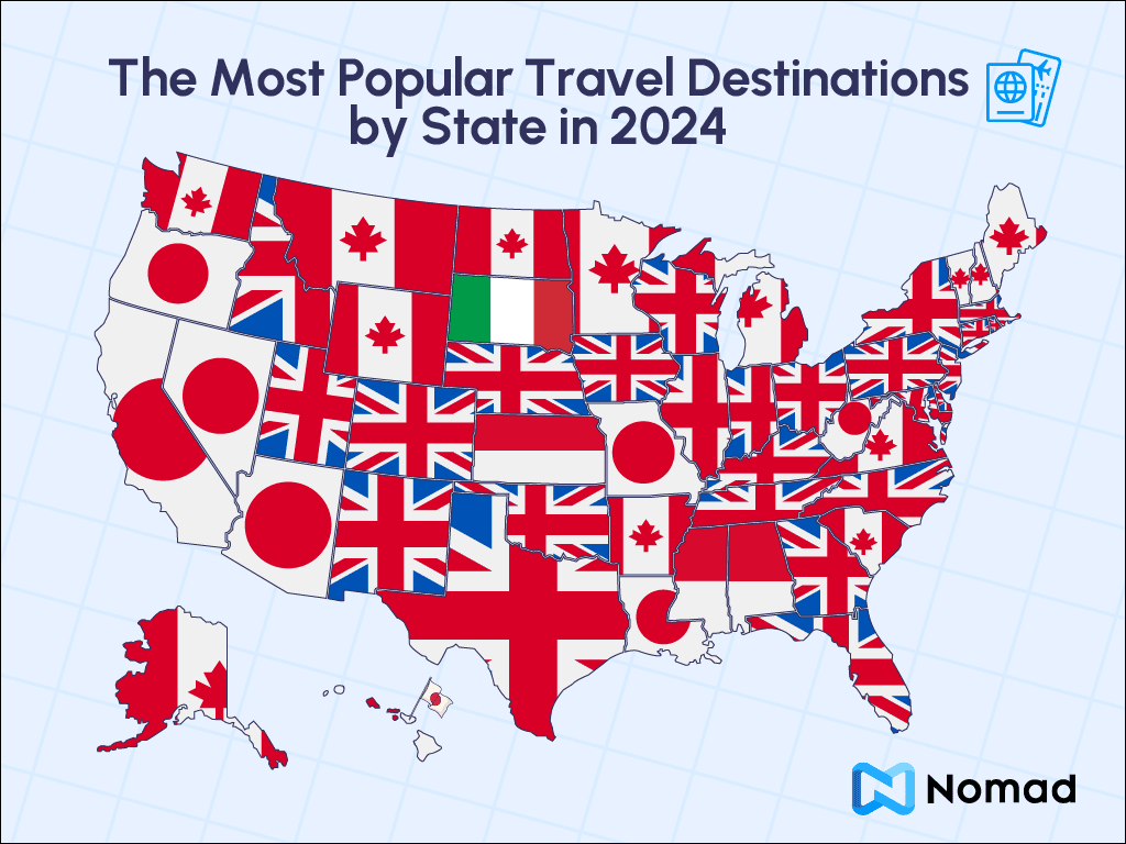 Most Popular Travel Destinationsstate In 2024 | Nomad | Map of USA Vacation Destinations