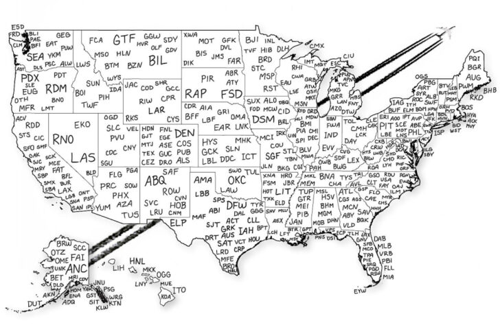 Map of USA Major Airports