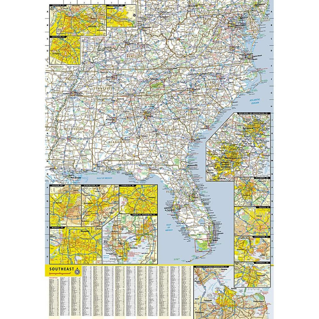 National Geographic - United States - Southeastern Usa - Guide | Map Of Southeast Usa Road Map