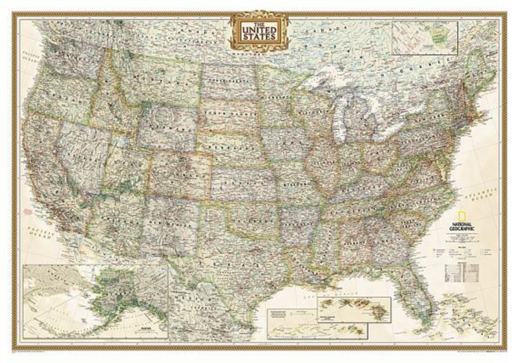 national geographic united states wall map executive 43 5 x 30 5 in online kaufen national geographic map of usa "National Geographic United States Wall Map - Executive (43.5 X 30.5 In)" Online Kaufen | National Geographic Map of USA