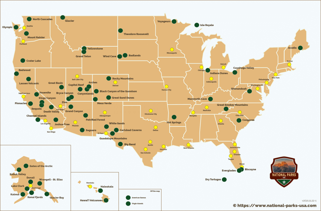 National Parks Map - Here Are The National Parks In The Usa | Map of National Parks in USA