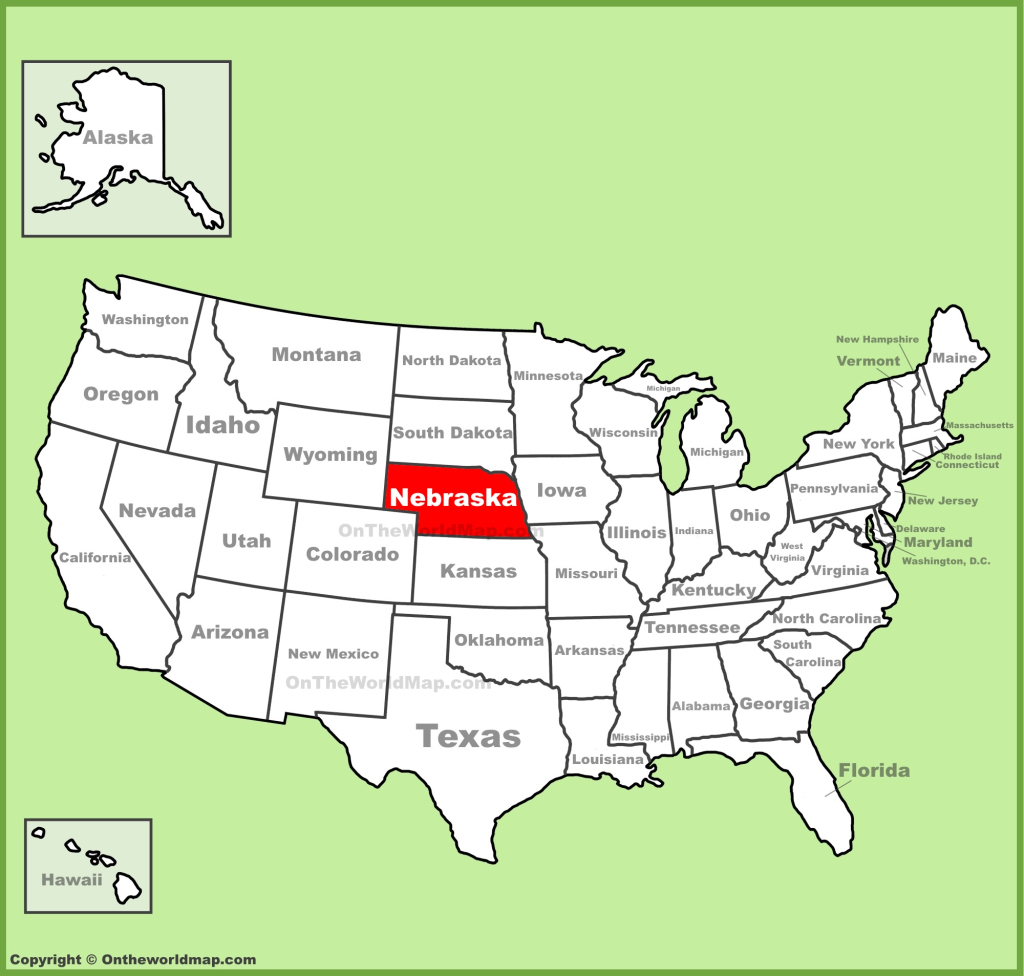 Nebraska Location On The U.s. Map - Ontheworldmap | Nebraska on the Map of the USA