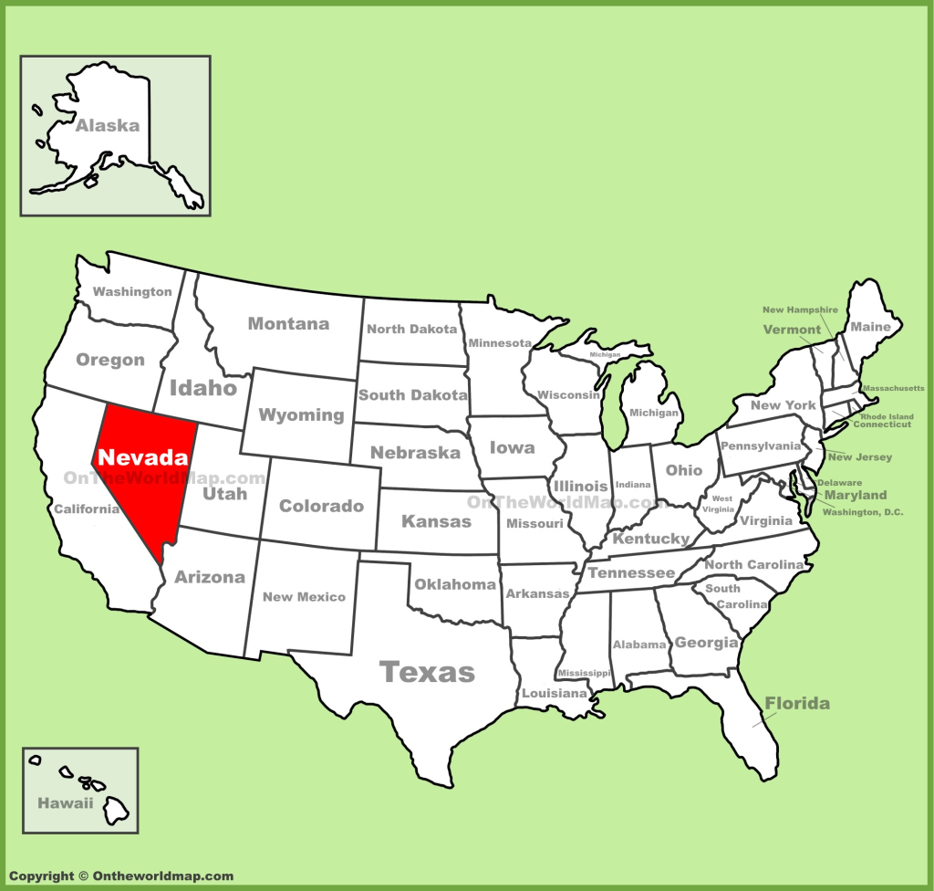 Nevada Location On The U.s. Map - Ontheworldmap | Nevada on the Map of the USA