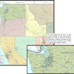 New Detailed Wall Map Pacific Northwest Usa Laminated | Map Of The Pacific Northwest Usa
