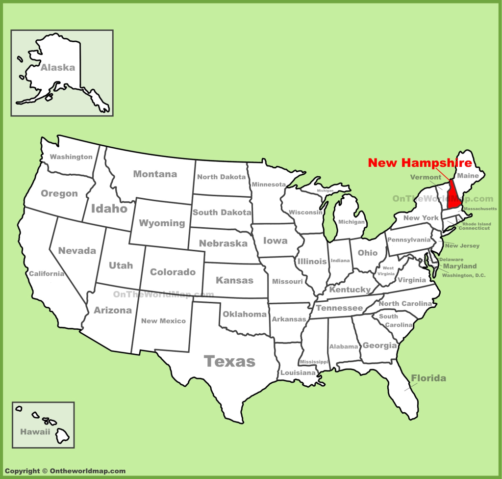 New Hampshire Location On The U.s. Map - Ontheworldmap | Map Of New Hampshire Usa