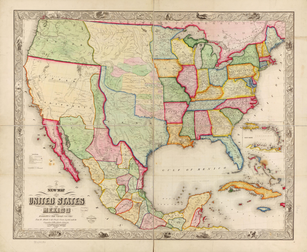 New Map Of The United States And Mexico. | Library Of Congress | Map Of Usa With Mexico