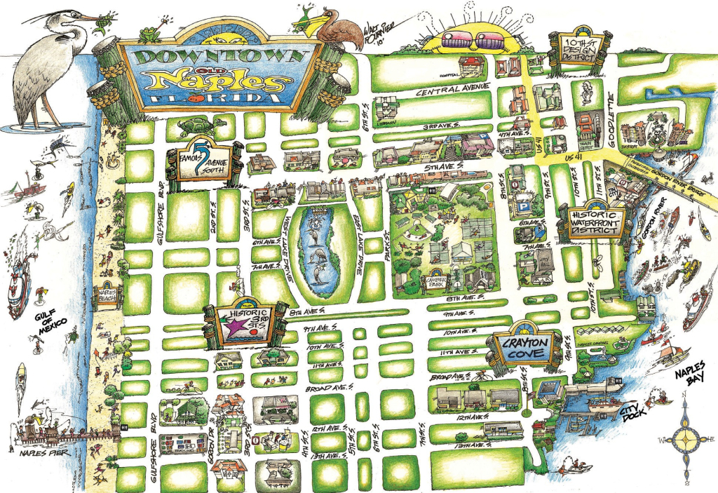 New Map Points The Way For Walking Around Naples - Naples Florida | Map of Naples Florida USA