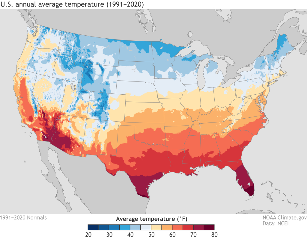 New Maps Of Annual Average Temperature And Precipitation From The | Climate Map of the USA