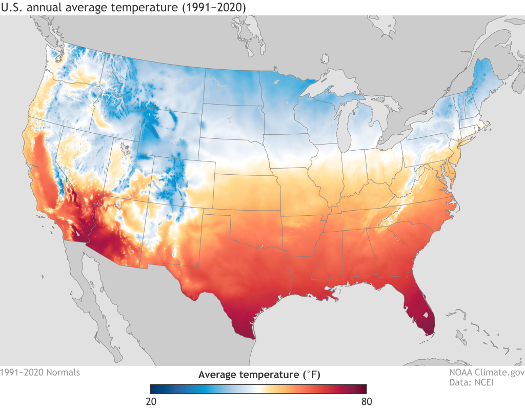 New Maps Of Annual Average Temperature And Precipitation From The | Temp Map Of Usa Today