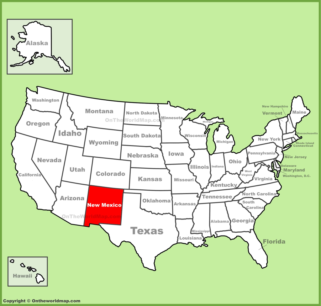 New Mexico Location On The U.s. Map - Ontheworldmap | New Mexico on the Map of USA