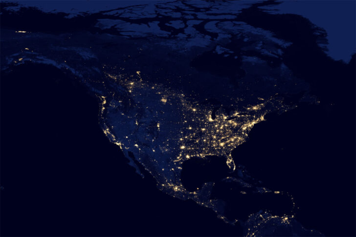Satellite Map of USA at Night Satellite Map of USA at Night