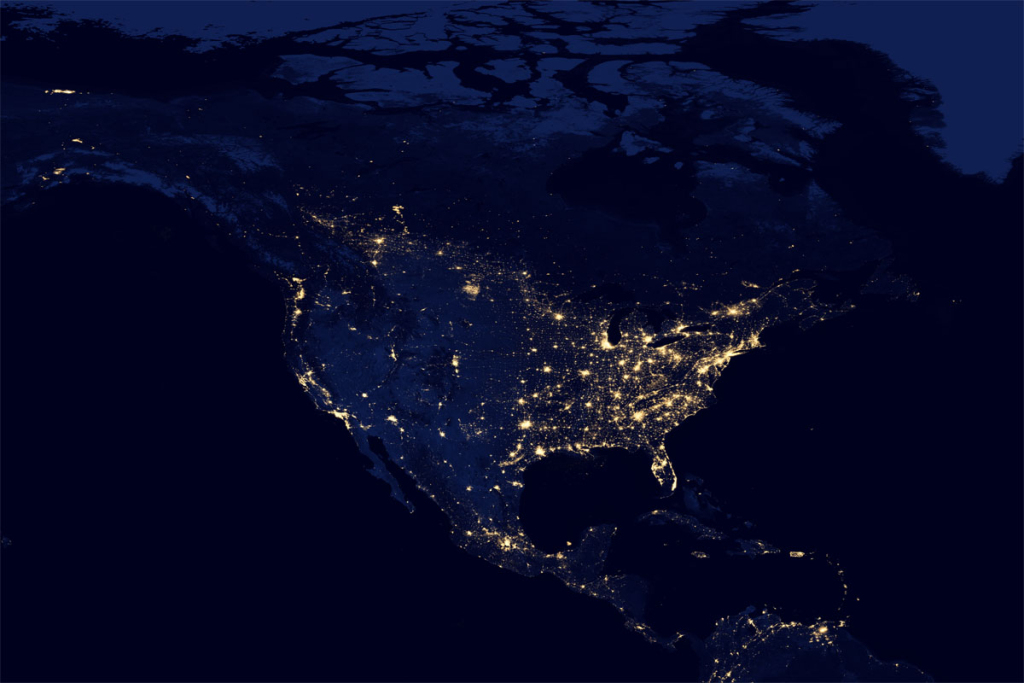 New Nasa Images Show The Earth&amp;#039;S Electric Light Show : The Picture | Satellite Map Of Usa At Night
