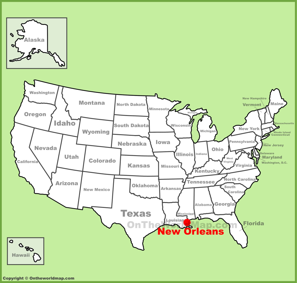 New Orleans Location On The U.s. Map - Ontheworldmap | New Orleans On A Map Of The Usa