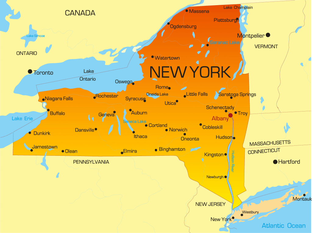 New York Map - Guide Of The World | New York on Map of USA