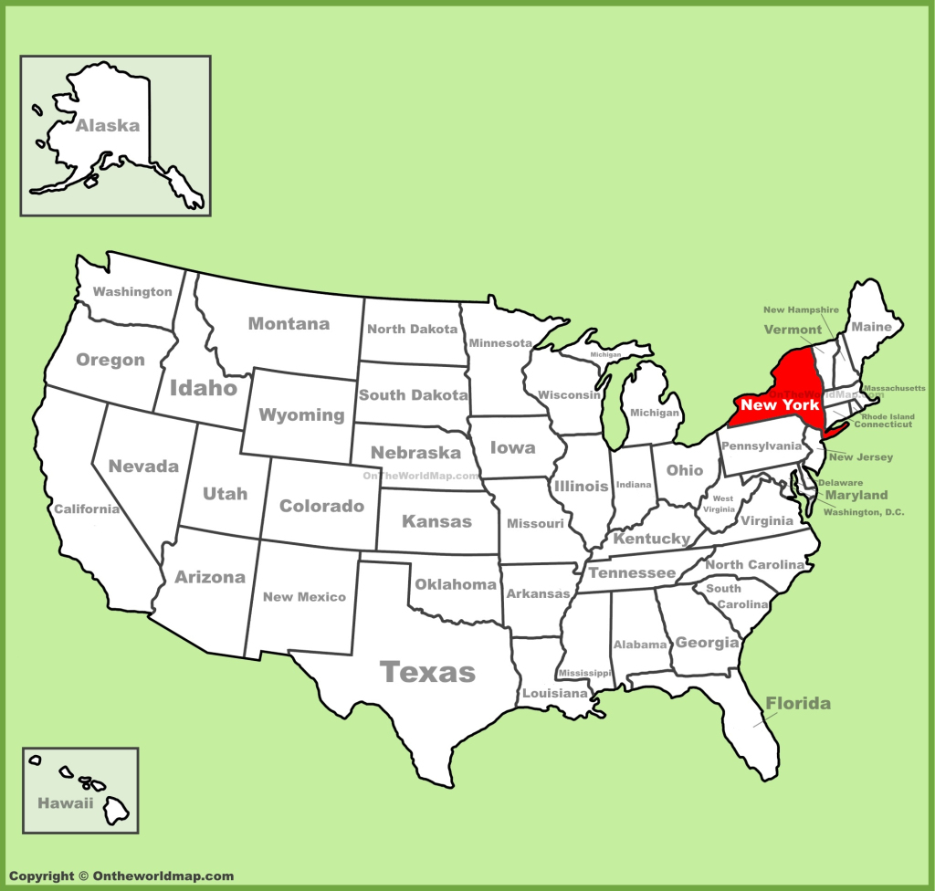 New York State Location On The U.s. Map - Ontheworldmap | New York On The Map Of Usa