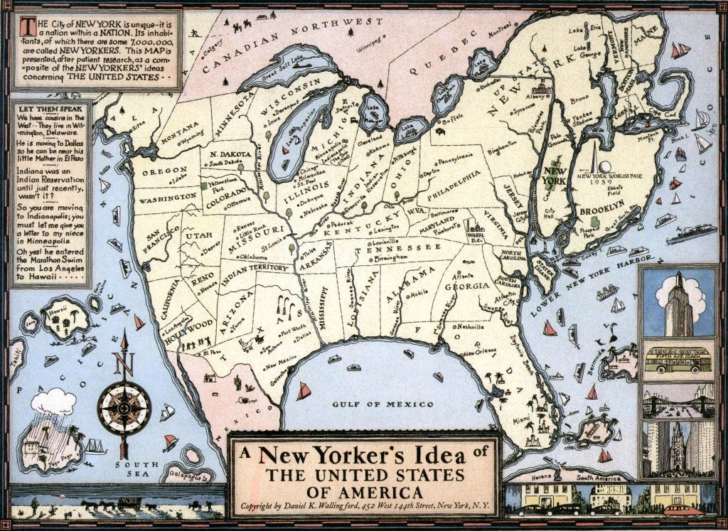 New Yorkers Idea Of The United States - Art Source International | New Yorkers Map of USA