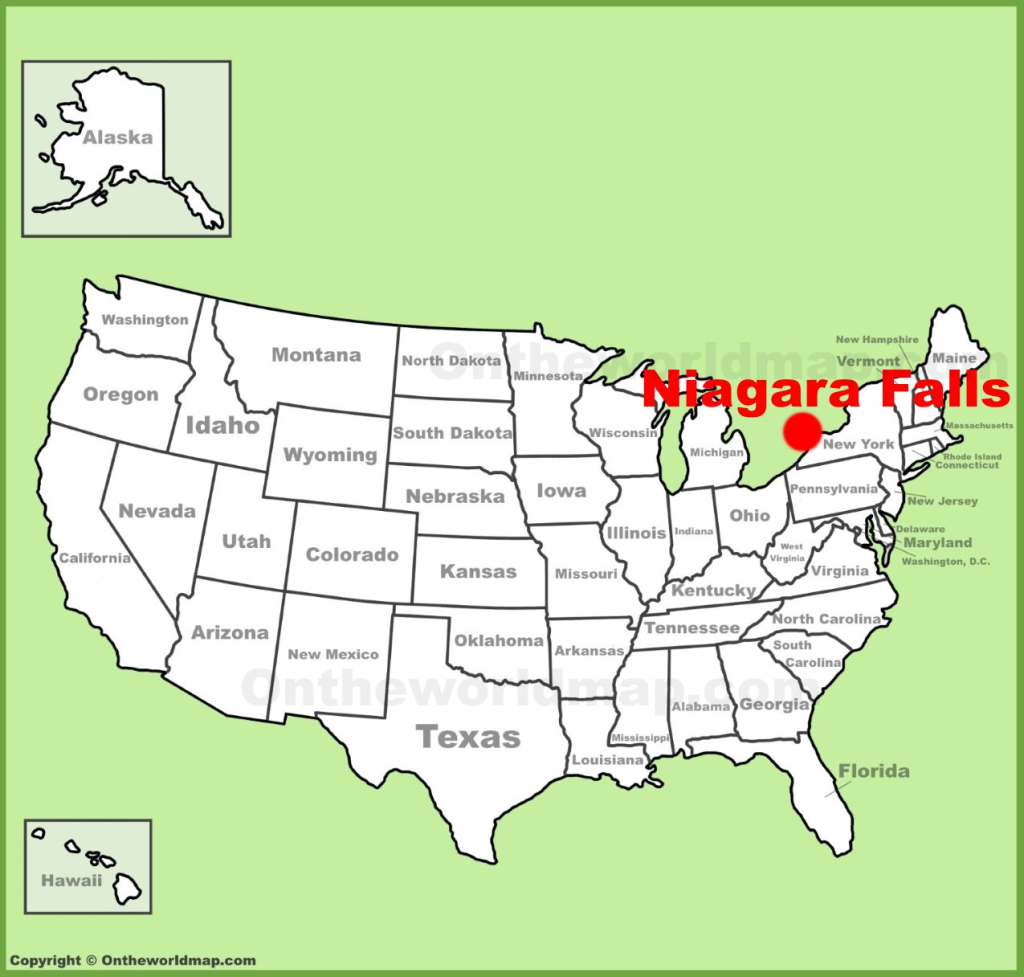 Niagara Falls Location On The U.s. Map - Ontheworldmap | Map Of Niagara Falls Usa