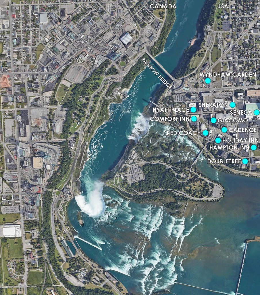 Niagara Falls New York Hotel Map | Map Of Niagara Falls New York Usa