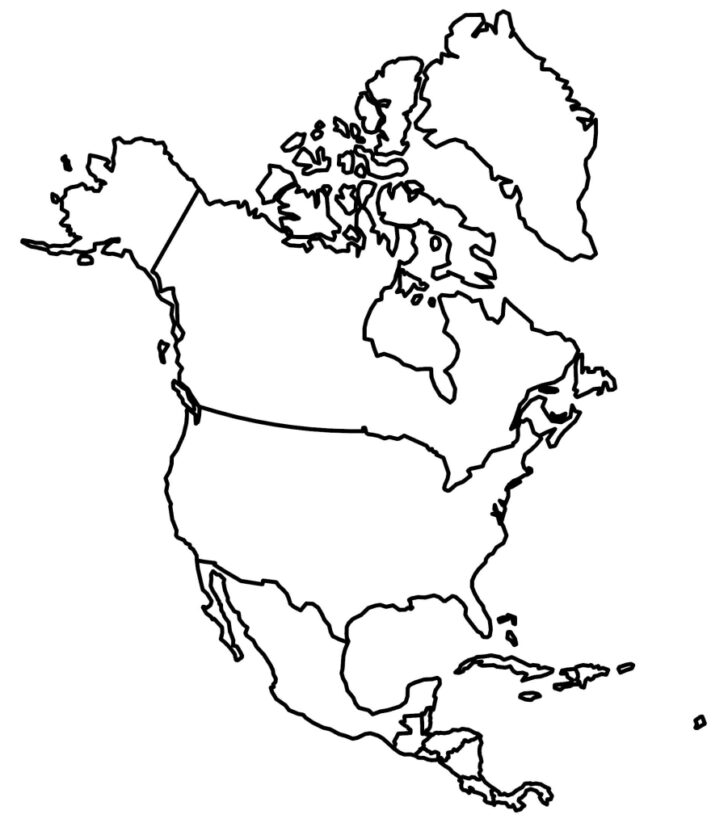 Outline Map of USA and Canada