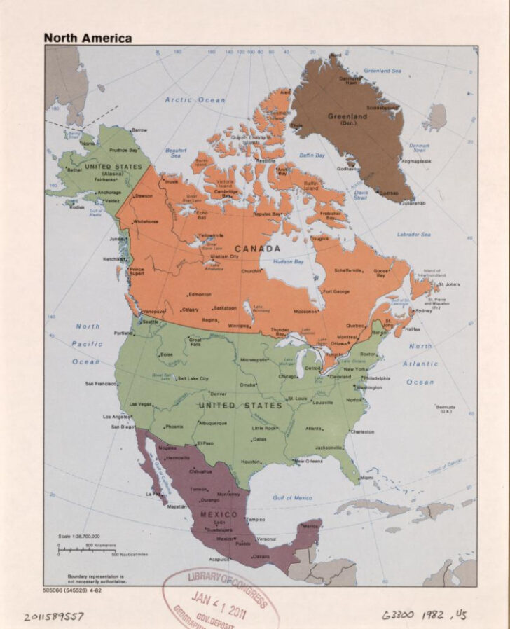 Map of North America USA