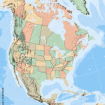 North America Map Showing Us States And Canadian Provinces Stock | Map Of Canada And Usa States And Provinces