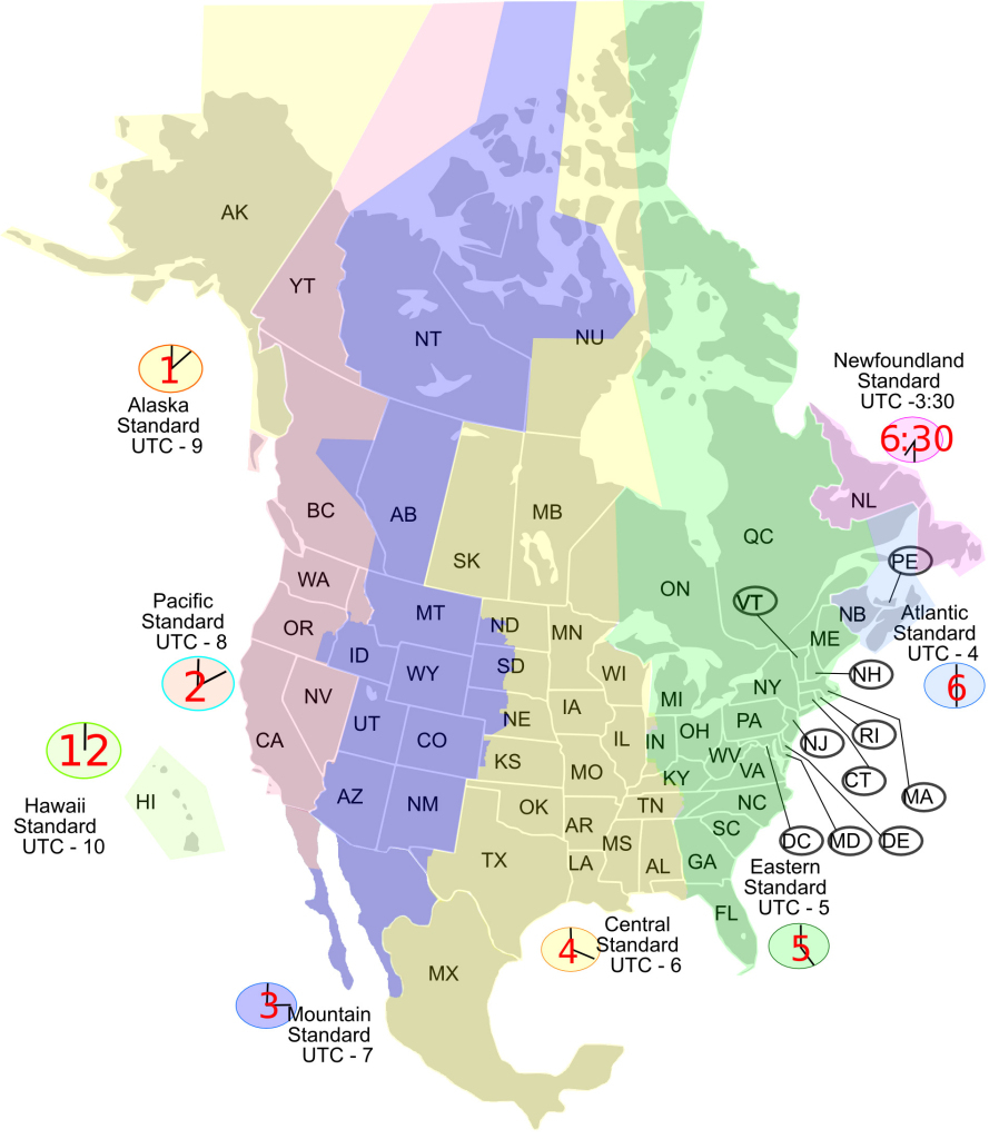 North America Time Zone Map - Gis Geography | Map Of Time Zones Usa And Canada