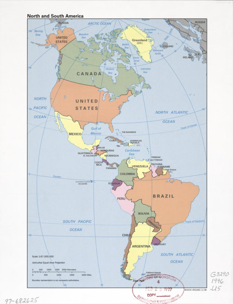 North And South America. | Library Of Congress | Map Of Usa And South America
