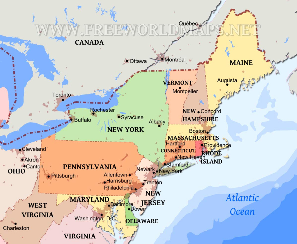 Northeastern Us Maps | Map of Northeast Coast of USA