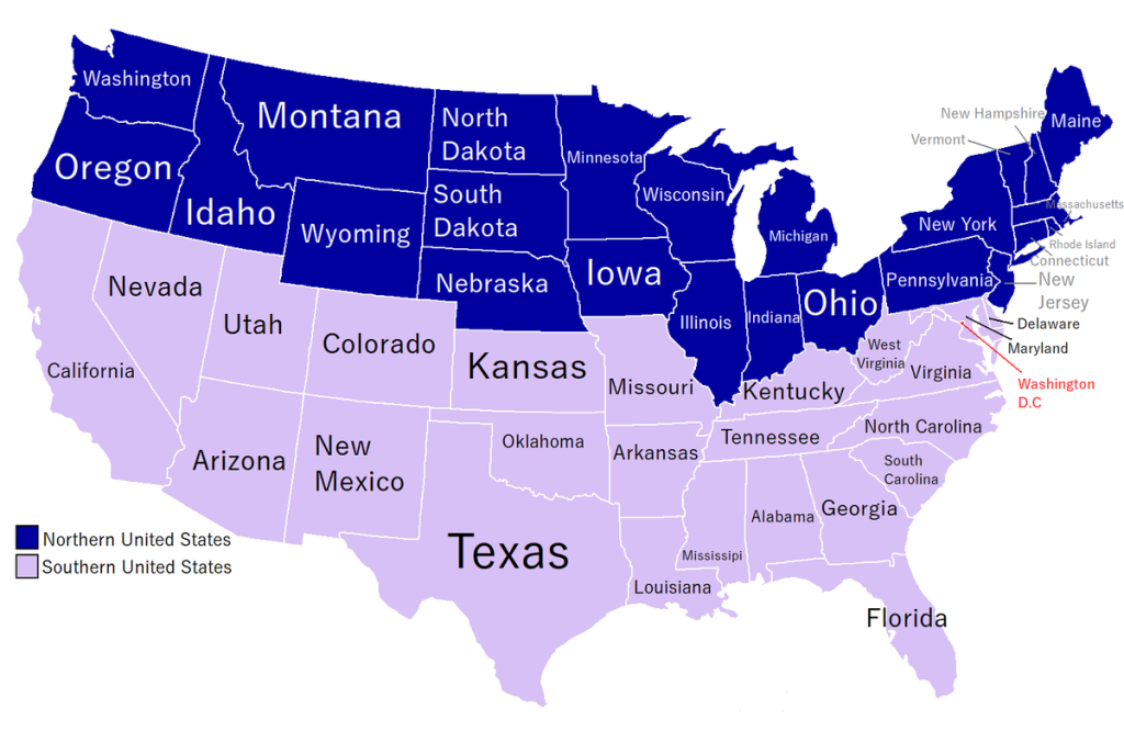 Northern United States - Simple English Wikipedia, The Free | Map Of Northern States Of Usa