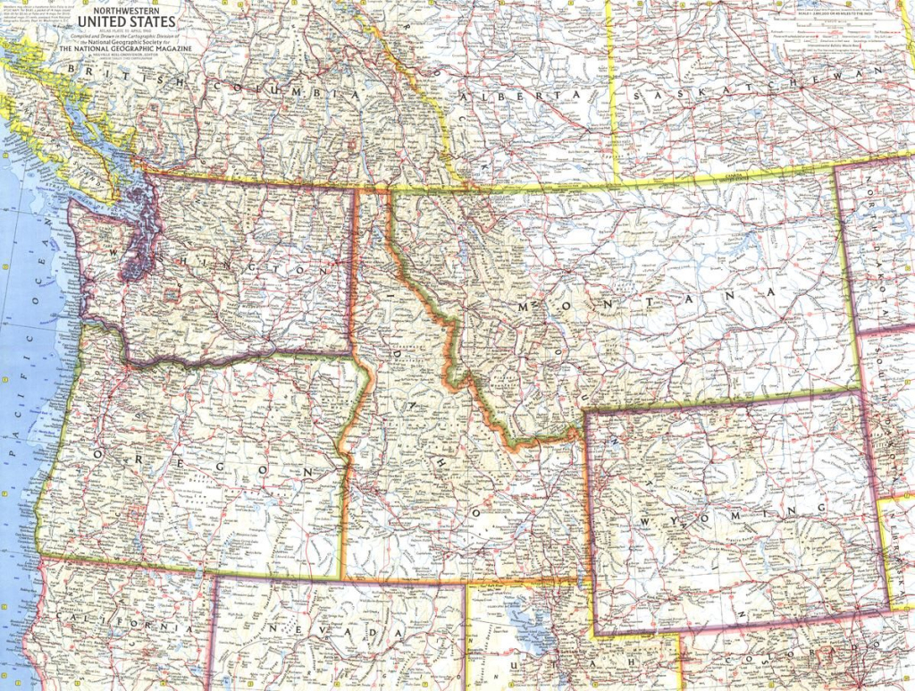 Northwestern United States - Published 1960 | Stanfords | Road Map of Northwest USA