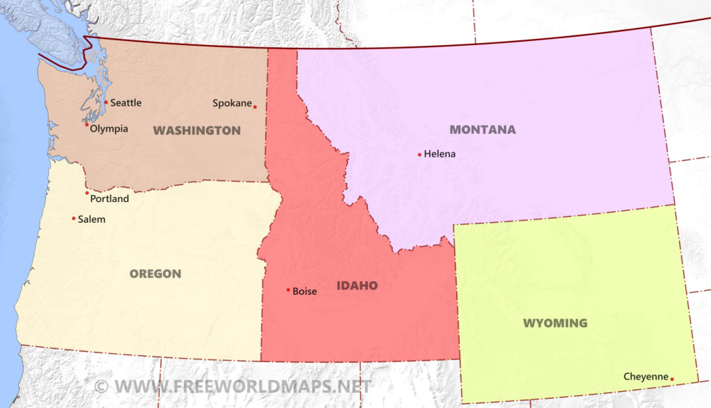 Northwestern Us Political Map -Freeworldmaps | Map Of Northwest Usa With States And Cities